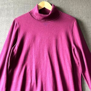Talbots Magenta Turtleneck Sweater Cotton Knit Stretch - Women's Size Petite XL
